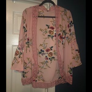 Pink kimono with flowers. Smoke free home